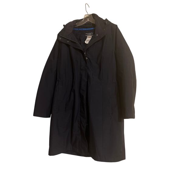American Airlines Lands End Jacket Womens Size M Blue Hooded Flight Attendent - Picture 1 of 7